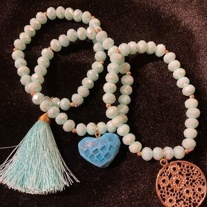 Trio with Czech crystal stones/Trio piedra checa